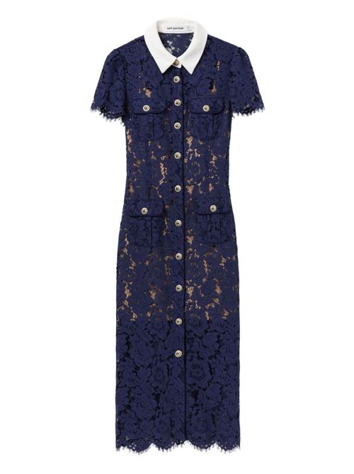 Abito midi in pizzo SELF PORTRAIT | PF25020MBLUE